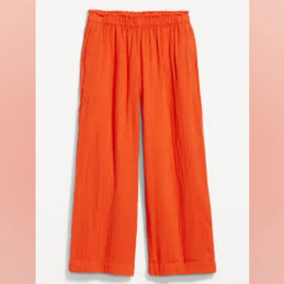 Old Navy Gauze Set Pants And Shirt Orange - Picture 2 of 6
